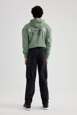 Джинсовые брюки с нормальной талией, комфортной посадкой и нормальным кроем, с карманом-карго - Defacto фото 5