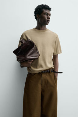 CAMISETA PUNTO LIGERO ALGOD?N / Piedra - Zara фото 5