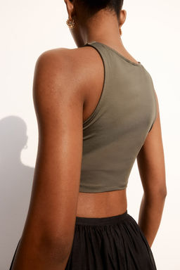 Top de microfibra cropped - H&m фото 4