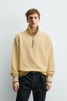 AARON LEVINE X ZARA QUARTER-ZIP SWEATSHIRT WITH TAPE DETAIL  фото 2