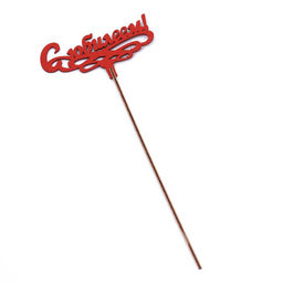 Цена за 4 шт. Топпер для торта деревянный «С Юбилеем!», красный, 13×6 см