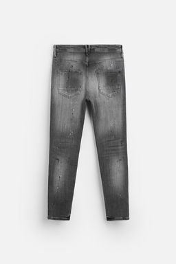 RIPPED SKINNY JEANS WITH PAINT SPLATTER - Zara фото 7