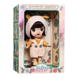 Виниловая кукла Baby Cute Maxi в шапке с желтыми ушками, 18 см