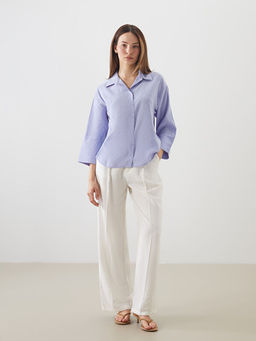 Modal Kar???ml? Oversize Kad?n G?mlek