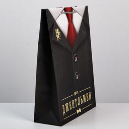 Цена за 2 шт. Пакет подарочный ламинированный, упаковка, Джентльмен, L 28?38?9 см