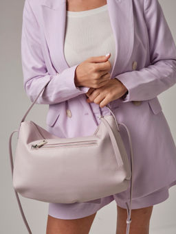 Сумка на плечо багет Deboro 30963 розовый дым