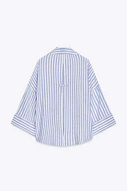WIDE-SLEEVE LINEN BLEND SHIRT - Zara фото 31