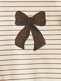 Bisiklet Yaka Bask?l? K?z Bebek Sweatshirt