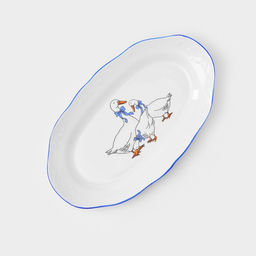 Сервиз столовый Добрушский завод «Гуси», 48 предметов, фарфор, белый