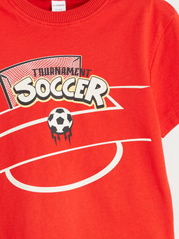 Bisiklet Yaka Bask?l? Erkek ?ocuk Ti??rt