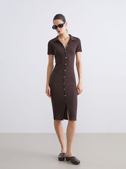 Polo Yaka Fitilli Elbise