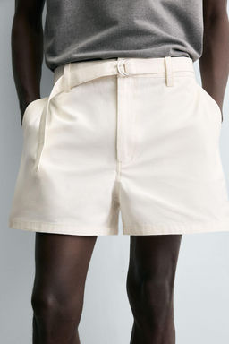 TEXTURED SHORTS WITH BELT - Zara фото 6