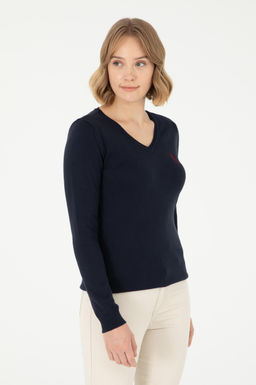 Женский темно-синий базовый свитер Неожиданная скидка в корзине