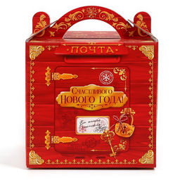 Цена за 5 шт. Коробка кондитерская с окном, сундук, «Новогодняя почта», 20×20×20 см,
