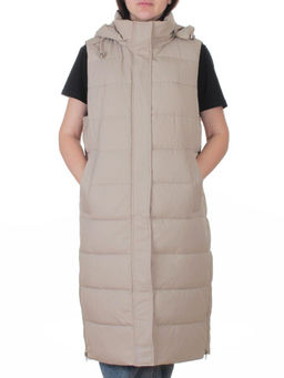 817 BEIGE Жилет утепленный зимний женский (150 гр. холлофайбер)
