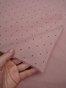 Теплый хлопок Черный горошек 1.5/20 цв.бруснично-серый винтаж, ш.1.5м, хлопок-100%, 150гр/м.кв - Купава фото 2