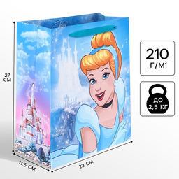 Пакет подарочный «Золушка»,23х27х11.5 см, упаковка, Принцессы