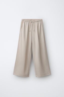 PANTAL?N WIDE LEG PIJAMERO / Crudo