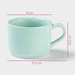 Кружка с фигуркой на дне «Зверята. Панда», 250 мл, 11.5×9×6.5 см, керамика, бирюзовая