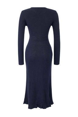 TRENDYOLMILLA Kahverengi Midi Triko Bisiklet Yaka Elbise TWOAW21EL0422 фото 45