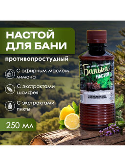 Цена за 2 шт. Настой для бани противопростудный Laboratory Katrin с эфирным маслом пихты, экстрактами аниса и мяты, 250 мл