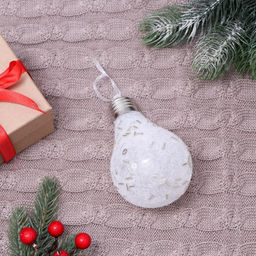 Ёлочная игрушка светящаяся Пора чудес лампочка снежная, 710 см, белый