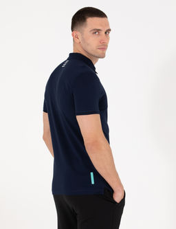 Lacivert Slim Fit Fermuarl_ Polo Yaka Ti__rt