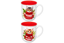 Набор 2 кружек 400 мл 12*9*10 см Зимние котята, фарфор - Elan gallery фото 5