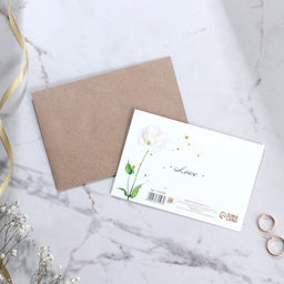 Цена за 8 шт. Приглашение на свадьбу в крафтовом конверте «Белые розы», 10 х 15 см.