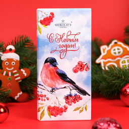 Шоколад молочный новогоднийЗимние Снегири, 90 г