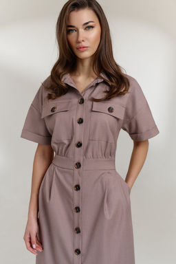 Платье 0811 бежевый - Diliafashion фото 3