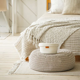 Корзина для хранения SL Home Бэлл, плетёная, ручной работы, малая, 252513.5 см, белая - Sima-land home фото 8