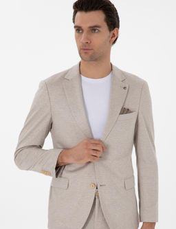 Bej Slim Fit Tak_m Elbise - Cacharel фото 3