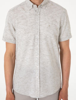 Рубашка Pierre Cardin Regular Fit хаки с льном