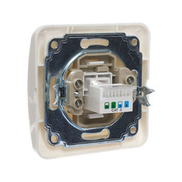 Розетка телефонная Luazon Lighting «Орион», скрытая, IP20, одноместная, белая