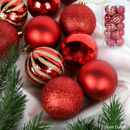 Елочные шары 20 штук 6 см / HX-21 /уп 30/красный