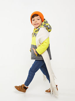 Kap??onlu Uzun Kollu Bask?l? Erkek Bebek Kayak Mont - Waikiki фото 3