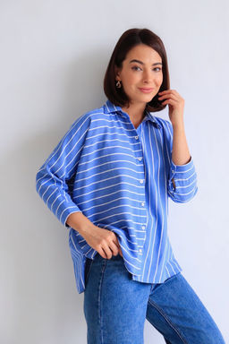 Martichelli Рубашка голубая в полоску  фото 5