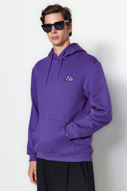 TRENDYOL MAN Antrasit Regular/Normal Kesim Minimal Nak?s Ici Polar/S?cak Tutan Sweatshirt TMNAW24SW00096 - Trendyolmilla фото 4