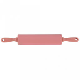 Скалка силиконовая Монпансье 31,5см, д4,3см, рабочая длина 17,5см, пластмассовые ручки, цвета в ассортименте: фуксия; салатовый, красный, розовый; черный; темно-серый, в п/эт пакете (Китай) - Домашняя мода фото 2