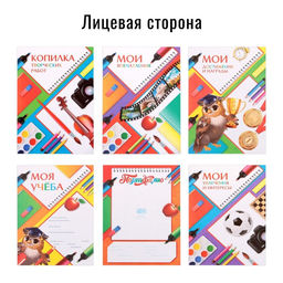 Папка школьная на кольцах «Портфолио школьника», 6 листов-разделителей, 24.5×32 см