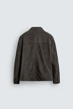 CAZADORA PIEL ANTE / Gris - Zara фото 8