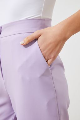 TRENDYOLMILLA Lila Wide Leg/Genis Paca Dokuma Kumas Pantolon TWOSS19ST0179  фото 9