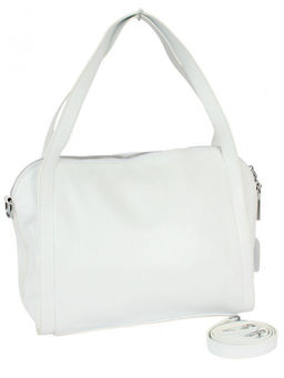 Сумка женская натуральная кожа GU 2033-6609, 1отд+еврокарм, плечевой ремень, белый SALE 261558
