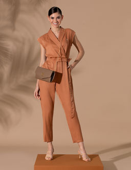 Kahverengi Comfort Fit Dokuma Tulum