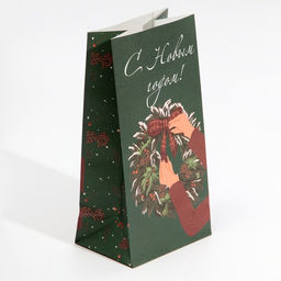 Цена за 5 шт. Пакет без ручек новогодний «С Новым годом», 10×19×7 см