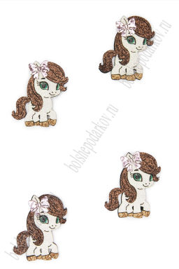 Лазерная вырубка из кожзама "Лошадка" 3,3*4,5 см (10 шт) №6, несклеенная