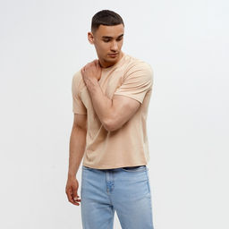 Футболка мужская MINAKU: Basic line MAN бежевая, размер 54