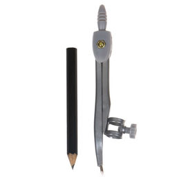 Циркуль металлический 125 мм, с карандашом, в пластиковом пенале (козья ножка), МИКС