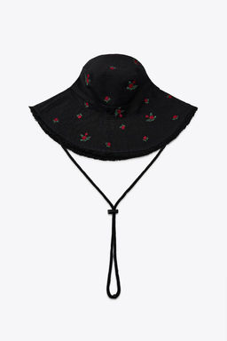 EMBROIDERED FLOWER BUCKET HAT - Zara фото 2